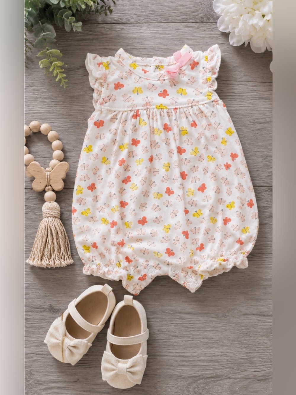 Carter’s Butterfly Ruffle Romper | Size: 3 Months | Brand New